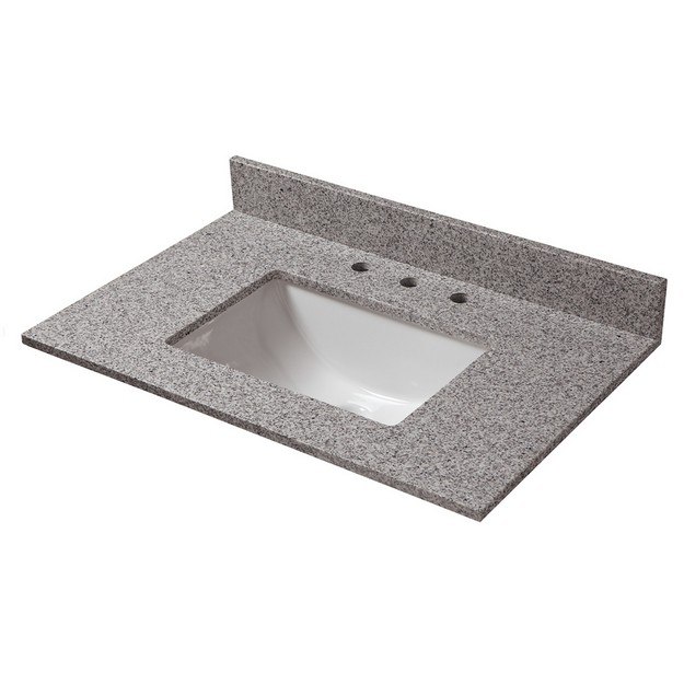 CAHABA CAVT0150 31 X 22 INCH NAPOLI GRANITE VANITY TOP WITH TROUGH BOWL AND 8 INCH FAUCET SPREAD