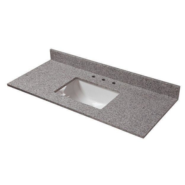 CAHABA CAVT0152 49 X 22 INCH NAPOLI GRANITE VANITY TOP WITH TROUGH BOWL AND 8 INCH FAUCET SPREAD