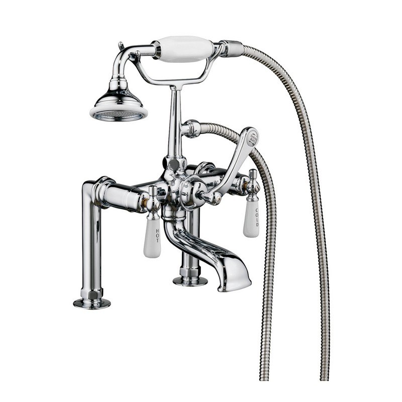 CAHABA CCLRM01 TRADITIONAL RIM-MOUNTED TUB FILLER WITH HANDSHOWER AND LEVER HANDLES