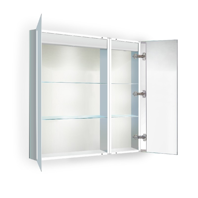 KRUGG KINETIC3030 30 INCH KINETIC 30 INCH X 30 INCH LED MEDICINE CABINET WITH DIMMER AND DEFOGGER