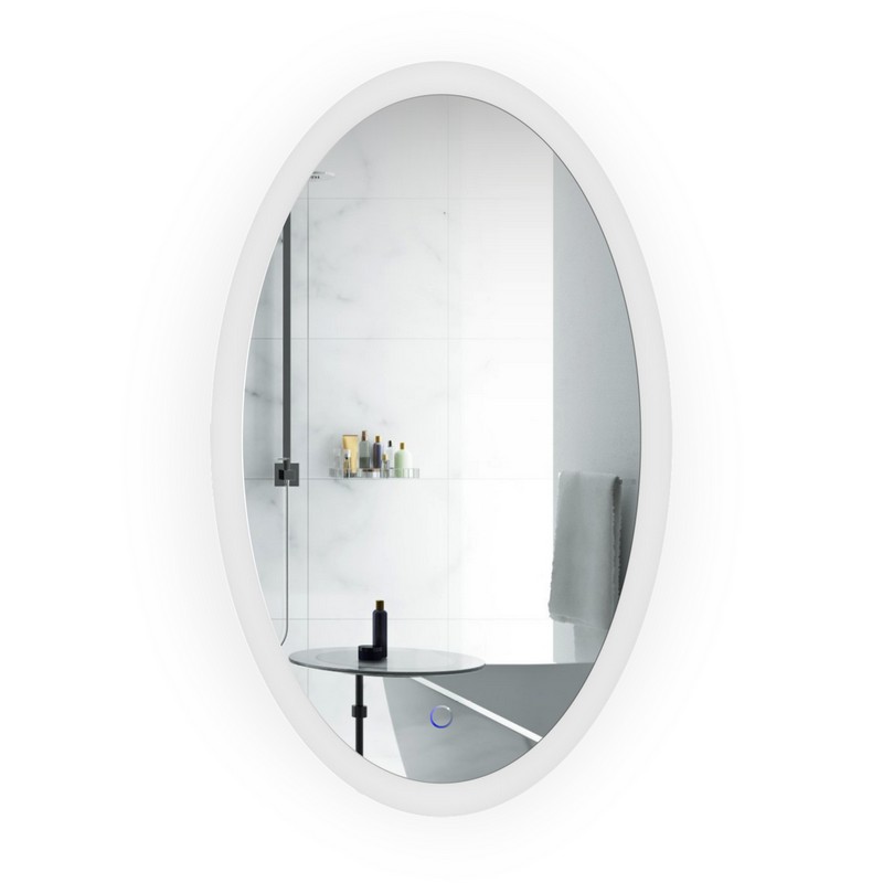 KRUGG SOL2240O SOL 22 INCH X 40 INCH OVAL LED BATHROOM MIRROR WITH DIMMER AND DEFOGGER