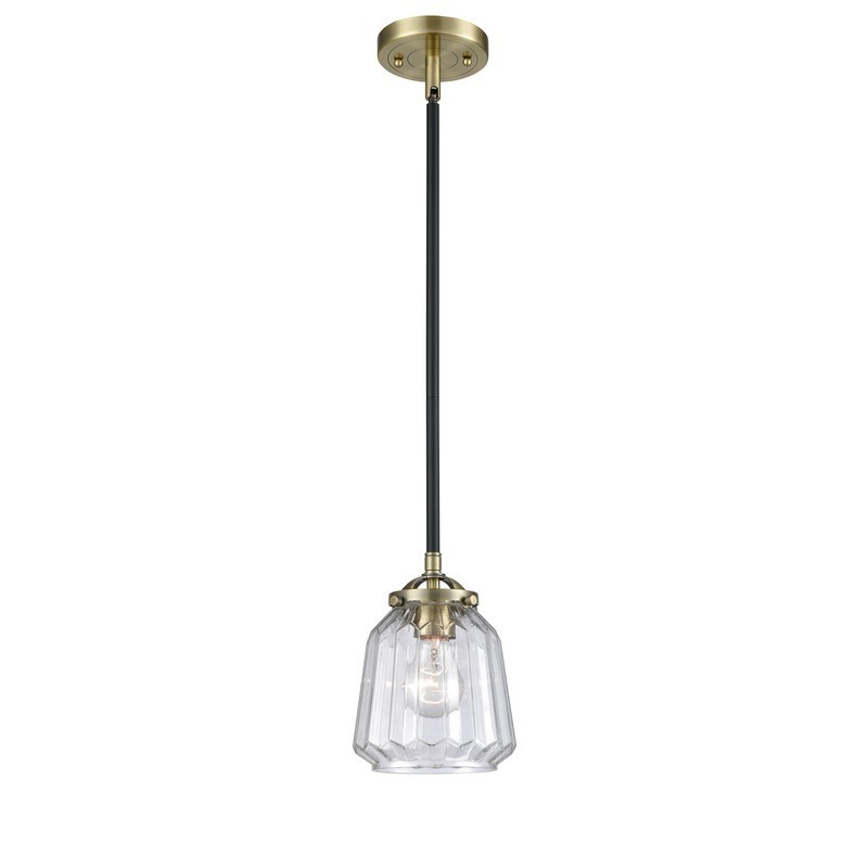 INNOVATIONS LIGHTING 284-1S-G142 NOUVEAU CHATHAM 6 INCH ONE LIGHT CLEAR CASED GLASS MINI PENDANT