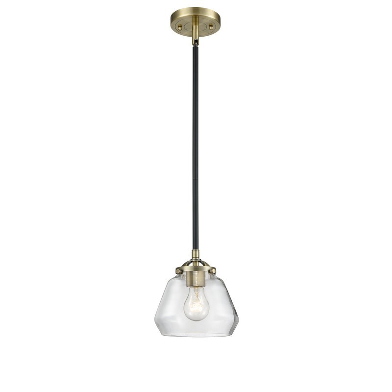 INNOVATIONS LIGHTING 284-1S-G172 NOUVEAU FULTON 6 3/4 INCH ONE LIGHT CLEAR CASED GLASS MINI PENDANT