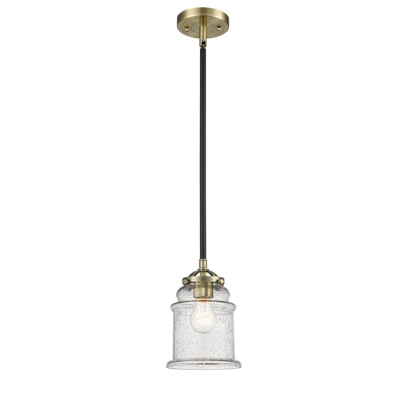 INNOVATIONS LIGHTING 284-1S-G184 NOUVEAU CANTON 6 INCH ONE LIGHT SEEDY CASED GLASS MINI PENDANT