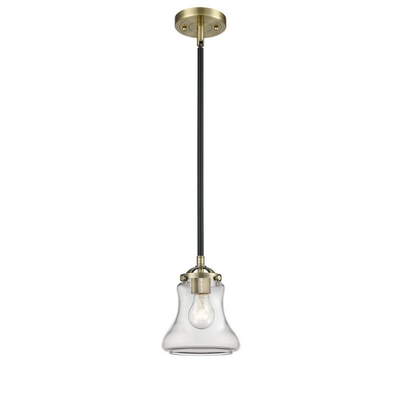 INNOVATIONS LIGHTING 284-1S-G192 NOUVEAU BELLMONT 6 INCH ONE LIGHT CLEAR CASED GLASS MINI PENDANT