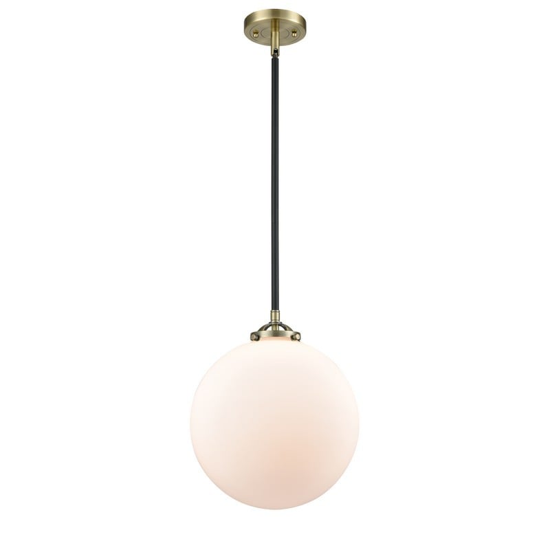 INNOVATIONS LIGHTING 284-1S-G201-12 NOUVEAU XX-LARGE BEACON 1 LIGHT 12 INCH MATTE WHITE GLASS MINI PENDANT