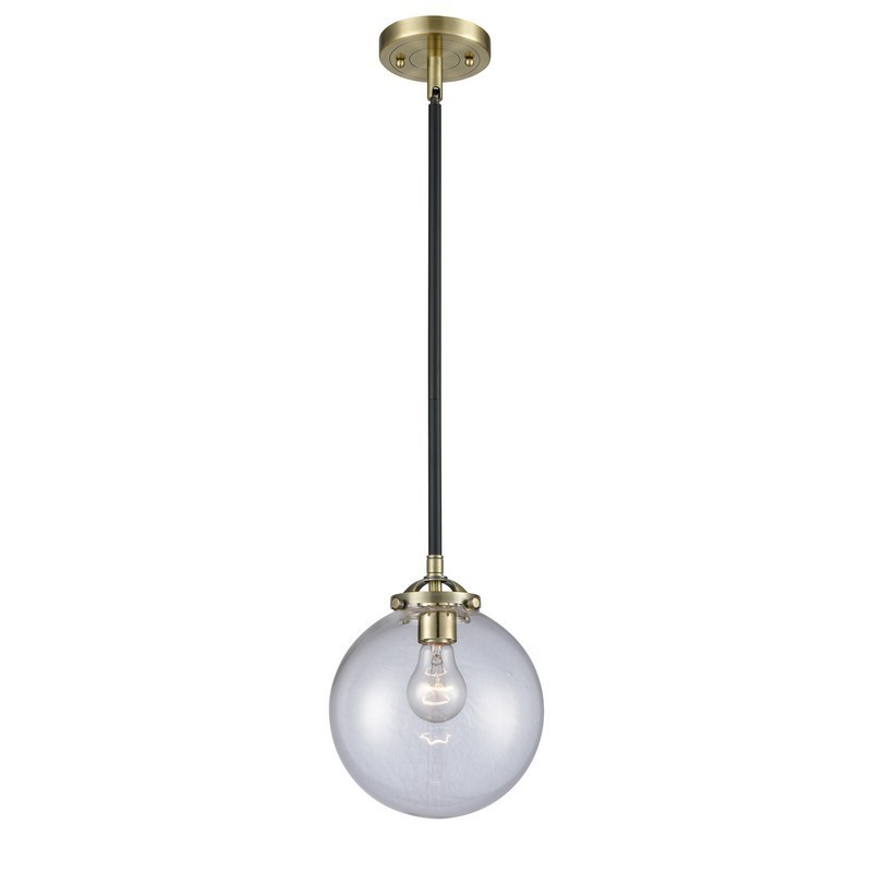 INNOVATIONS LIGHTING 284-1S-G202-8 NOUVEAU BEACON 8 INCH ONE LIGHT CLEAR GLASS MINI PENDANT