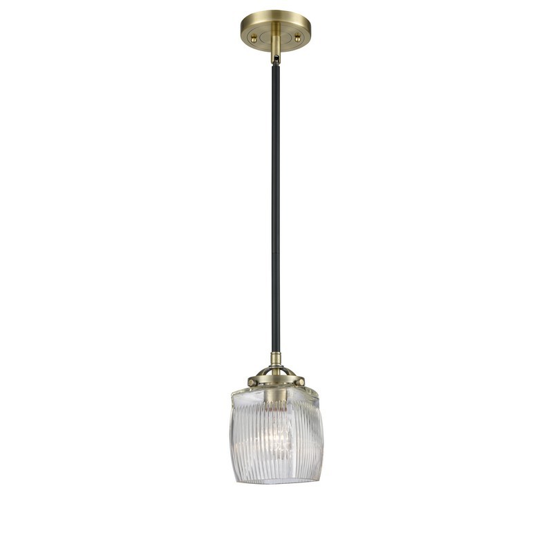 INNOVATIONS LIGHTING 284-1S-G302 NOUVEAU COLTON 5 1/2 INCH ONE LIGHT THICK CLEAR CASED GLASS MINI PENDANT