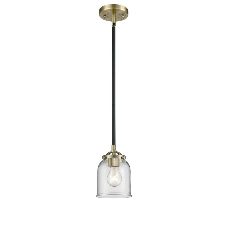 INNOVATIONS LIGHTING 284-1S-G52 NOUVEAU SMALL BELL 5 INCH ONE LIGHT CLEAR CASED GLASS MINI PENDANT