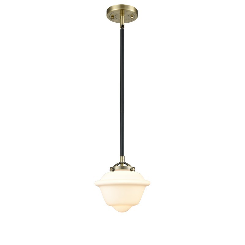 INNOVATIONS LIGHTING 284-1S-G531 NOUVEAU SMALL OXFORD 7 1/2 INCH ONE LIGHT MATTE WHITE CASED GLASS MINI PENDANT