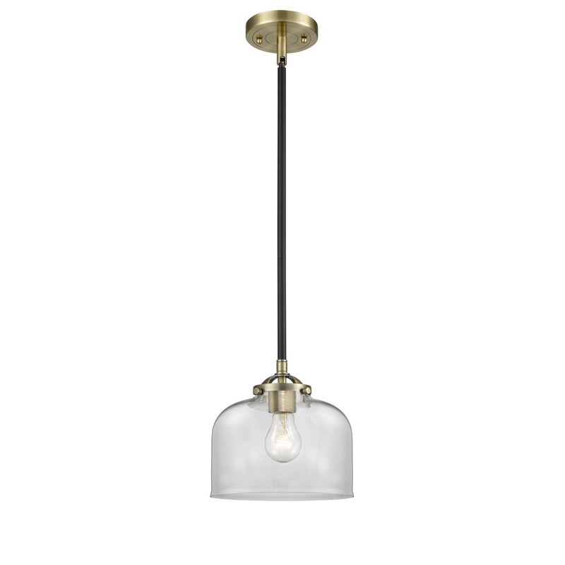 INNOVATIONS LIGHTING 284-1S-G72 NOUVEAU LARGE BELL 8 INCH ONE LIGHT CLEAR CASED GLASS MINI PENDANT