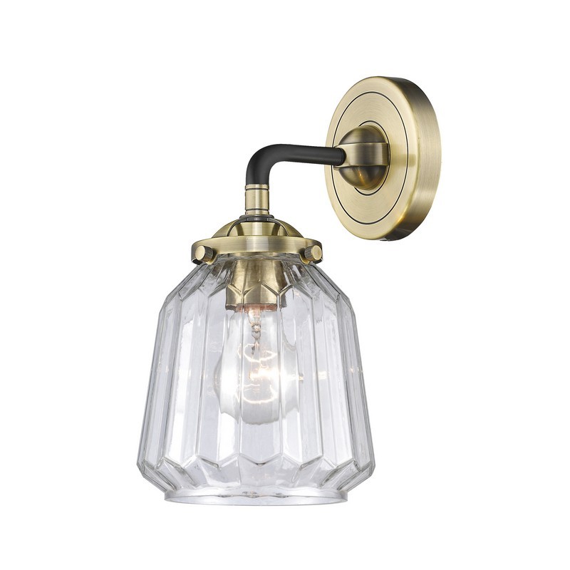 INNOVATIONS LIGHTING 284-1W-G142 NOUVEAU CHATHAM 14 INCH ONE LIGHT UP OR DOWN CLEAR GLASS WALL SCONCE