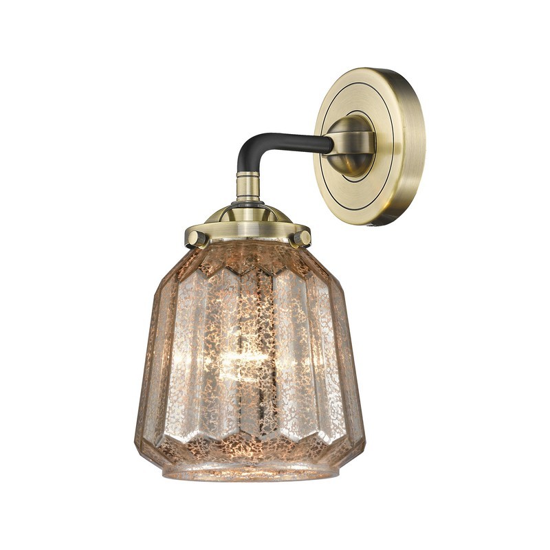 INNOVATIONS LIGHTING 284-1W-G146 NOUVEAU CHATHAM 14 INCH ONE LIGHT UP OR DOWN MERCURY PLATED GLASS WALL SCONCE