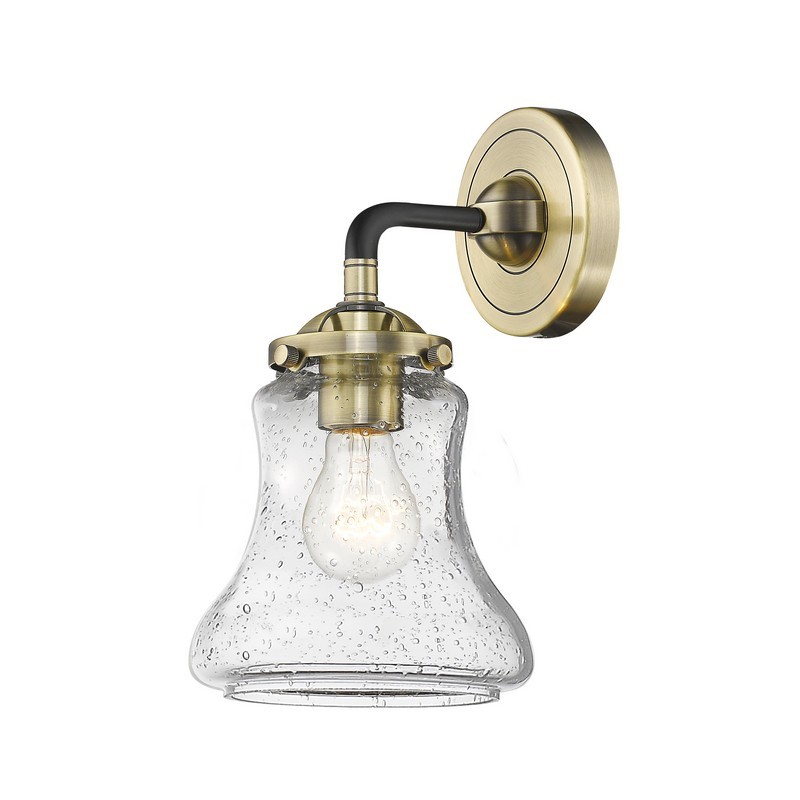 INNOVATIONS LIGHTING 284-1W-G194 NOUVEAU BELLMONT 14 INCH ONE LIGHT UP OR DOWN SEEDY GLASS WALL SCONCE
