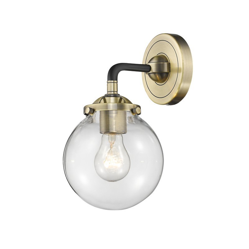 INNOVATIONS LIGHTING 284-1W-G202-6 NOUVEAU BEACON 6 INCH ONE LIGHT UP OR DOWN CLEAR GLASS WALL SCONCE