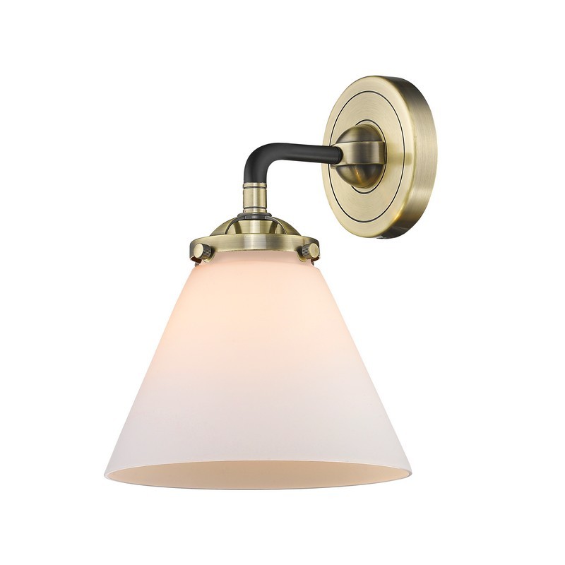 INNOVATIONS LIGHTING 284-1W-G41 NOUVEAU LARGE CONE 15 3/4 INCH ONE LIGHT UP OR DOWN MATTE WHITE CASED GLASS WALL SCONCE