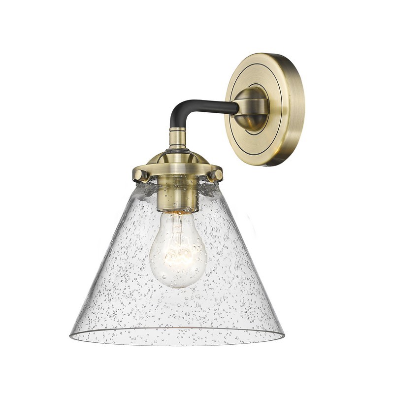INNOVATIONS LIGHTING 284-1W-G44 NOUVEAU LARGE CONE 15 3/4 INCH ONE LIGHT UP OR DOWN SEEDY GLASS WALL SCONCE