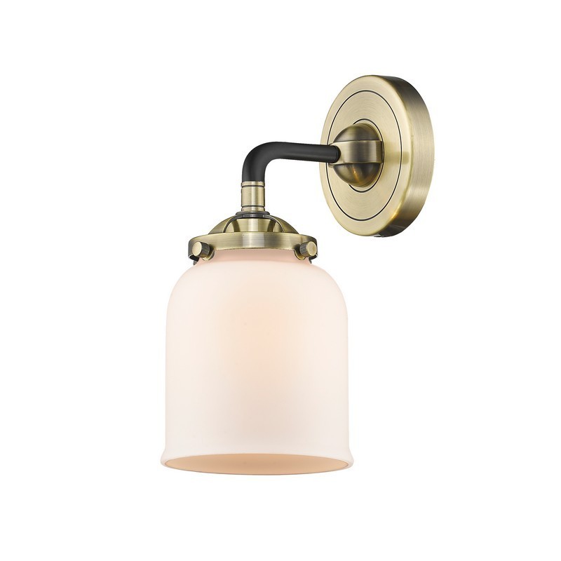 INNOVATIONS LIGHTING 284-1W-G51 NOUVEAU SMALL BELL 13 INCH ONE LIGHT UP OR DOWN MATTE WHITE CASED GLASS WALL SCONCE