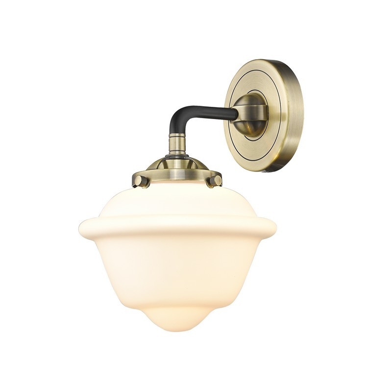INNOVATIONS LIGHTING 284-1W-G531 NOUVEAU SMALL OXFORD 15 1/2 INCH ONE LIGHT UP OR DOWN MATTE WHITE CASED GLASS WALL SCONCE