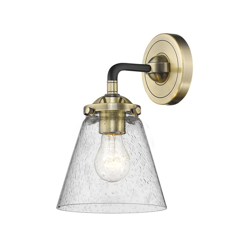 INNOVATIONS LIGHTING 284-1W-G64 NOUVEAU SMALL CONE 14 1/4 INCH ONE LIGHT UP OR DOWN SEEDY GLASS WALL SCONCE