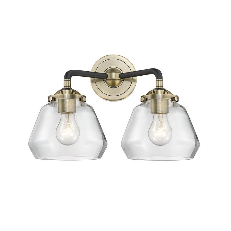 INNOVATIONS LIGHTING 284-2W-G172 NOUVEAU FULTON 2 LIGHT 14 3/4 INCH WALL MOUNT CLEAR GLASS VANITY LIGHT