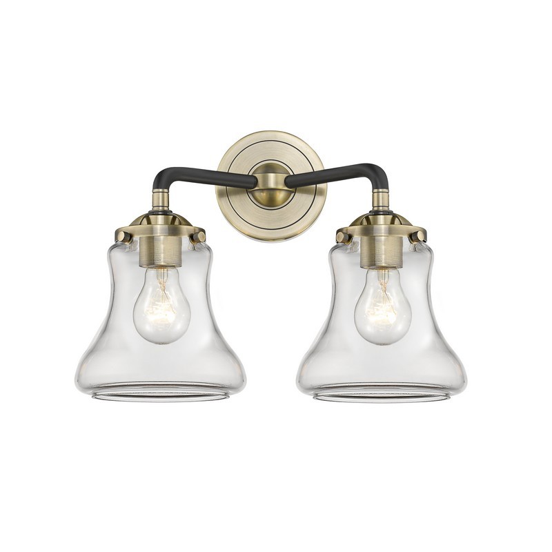INNOVATIONS LIGHTING 284-2W-G192 NOUVEAU BELLMONT 2 LIGHT 14 INCH WALL MOUNT CLEAR GLASS VANITY LIGHT