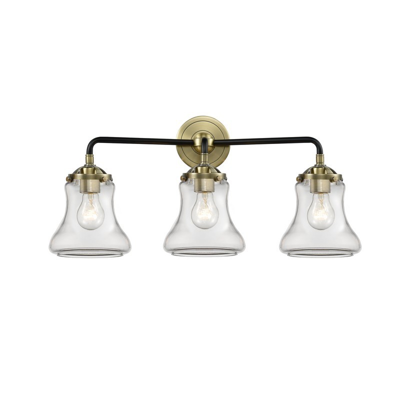 INNOVATIONS LIGHTING 284-3W-G192 NOUVEAU BELLMONT 2 LIGHT 24 INCH WALL MOUNT CLEAR GLASS VANITY LIGHT