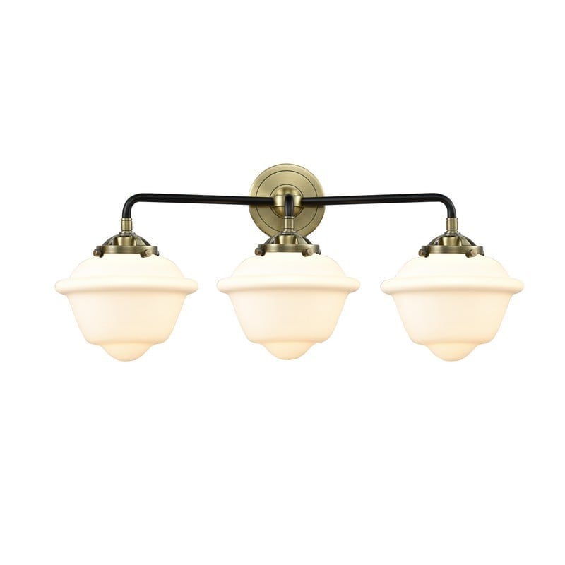 INNOVATIONS LIGHTING 284-3W-G531 NOUVEAU SMALL OXFORD 2 LIGHT 25 1/2 INCH WALL MOUNT MATTE WHITE CASED GLASS VANITY LIGHT