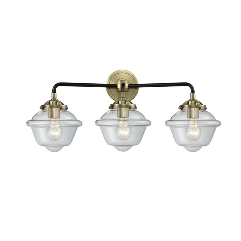 INNOVATIONS LIGHTING 284-3W-G532 NOUVEAU SMALL OXFORD 2 LIGHT 25 1/2 INCH WALL MOUNT CLEAR GLASS VANITY LIGHT