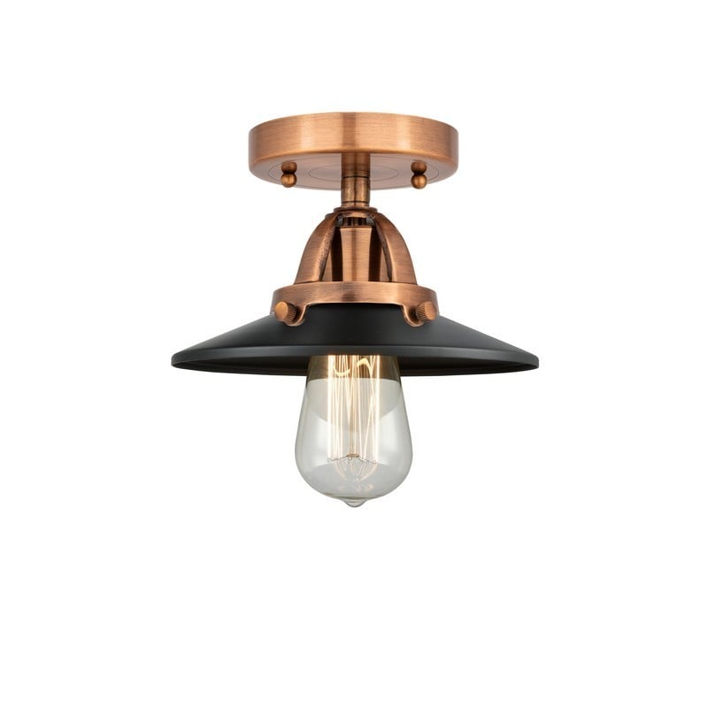 INNOVATIONS LIGHTING 288-1C-M6 RAILROAD NOUVEAU 2 8 INCH 1 LIGHT CEILING MOUNT SEMI FLUSH MOUNT LIGHT