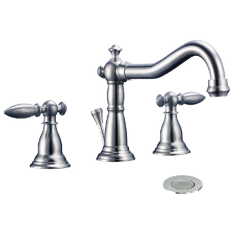 EISEN HOME EH-F9185 DIONNA 5 3/4 INCH VICTORIAN WIDESPREAD 3-HOLE BATHROOM SINK FAUCET WITH LEVER HANDLES