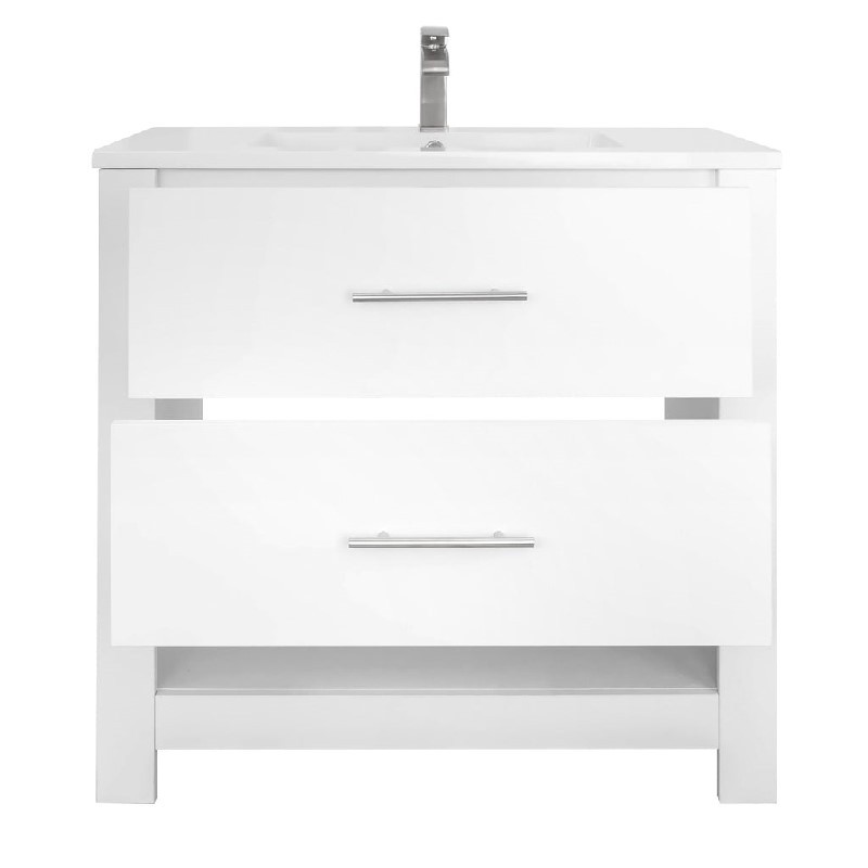 EISEN HOME EH-MULBERRY-36 MULBERRY 35 5/8 INCH SINGLE SINK FREESTANDING BATHROOM VANITY WITH TOP