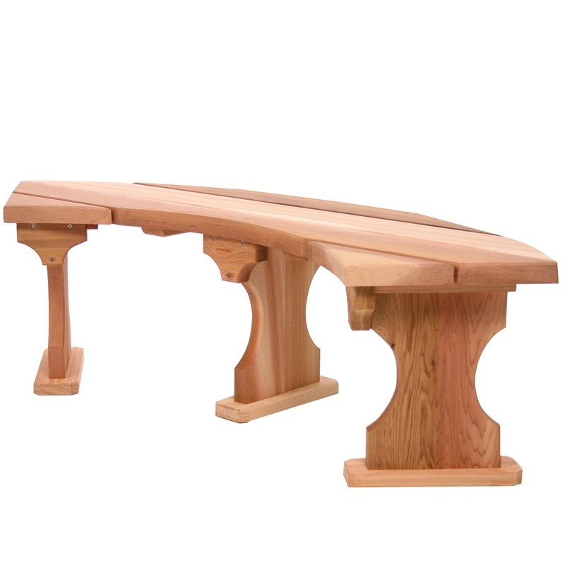 ALL THINGS CEDAR QR60 60 INCH QUARTER ROUND BACKLESS BENCH - SANDED