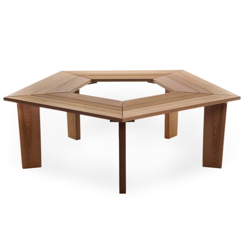 ALL THINGS CEDAR TB50 52 INCH 5-SIDED AROUND TREE BENCH - SANDED