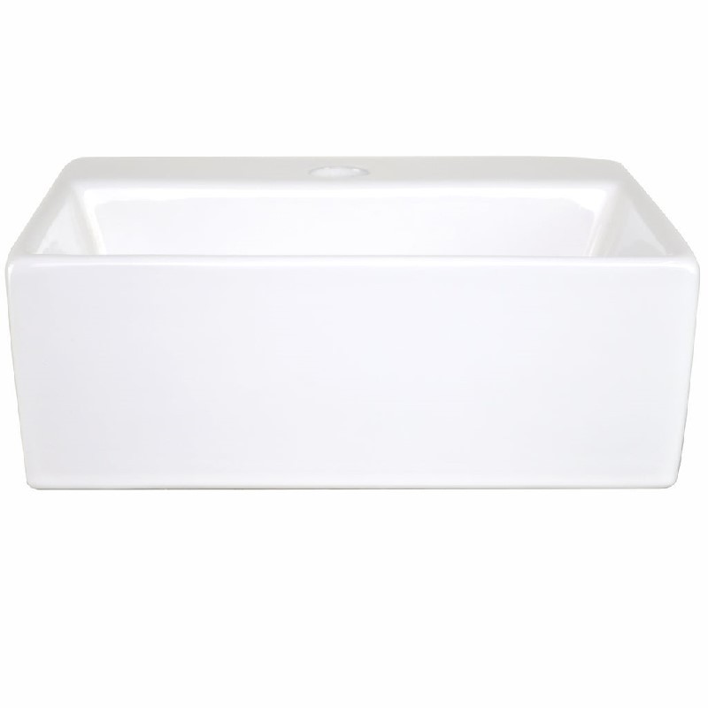 EISEN HOME EH-VS-TC11 HAVASU 11 INCH CERAMIC RECTANGULAR VESSEL BATHROOM SINK WITH PRE DRILLED SINGLE HOLE FAUCET, OVERFLOW AND POP-UP DRAIN - WHITE