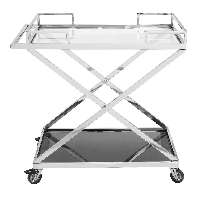 MOE'S HOME COLLECTION OT-1008-30 MOETINI 33 INCH BAR CART - SILVER
