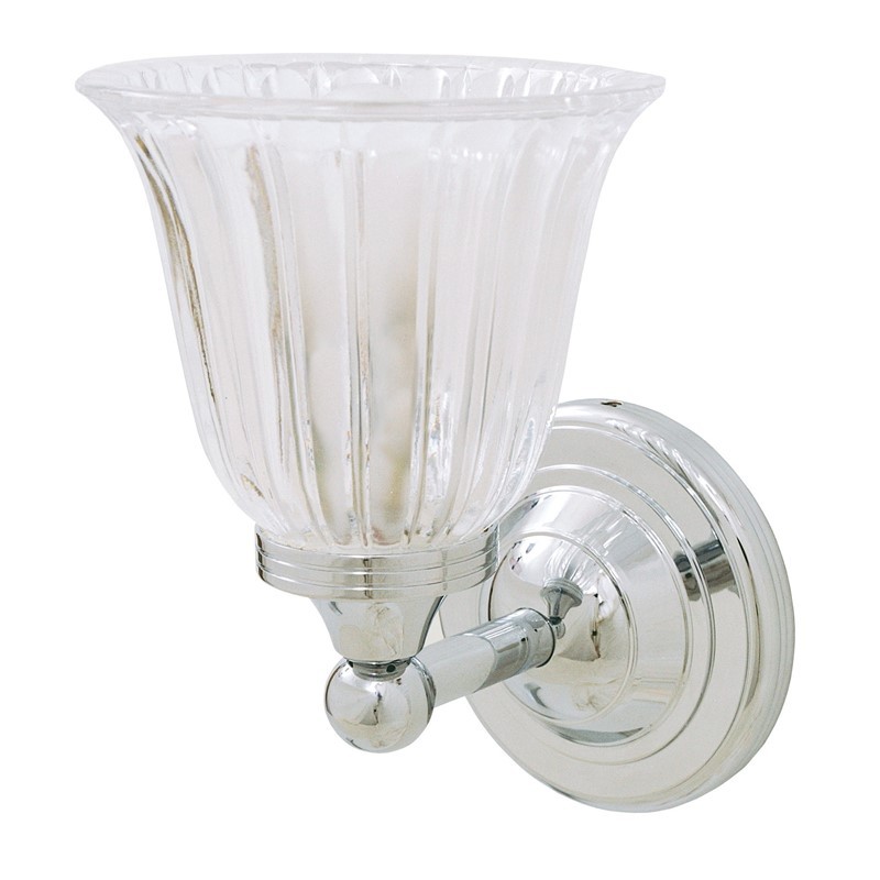 VALSAN 30952 RITZ 5 1/2 INCH TRADITIONAL BATHROOM WALL LIGHT WITH CLEAR TULIP GLASS SHADE