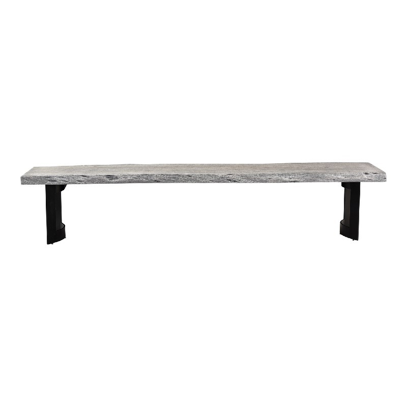 MOE'S HOME COLLECTION VE-1002-29 BENT 92 INCH BENCH, SMALL - WEATHERED GRAY