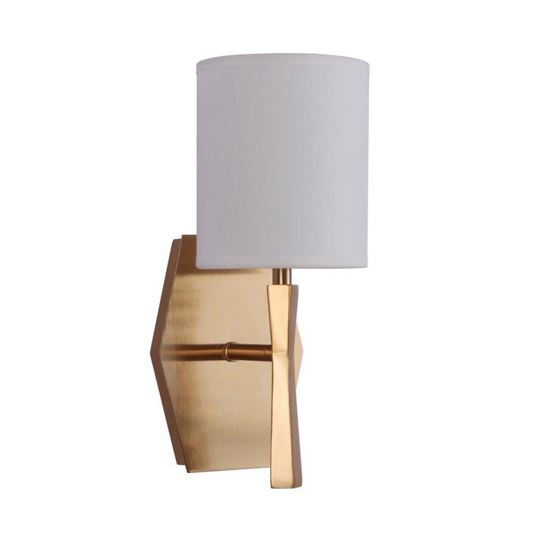 CRAFTMADE 16005SB1 CHATHAM 4 1/2 INCH 1 LIGHT WALL MOUNT WALL SCONCE - SATIN BRASS