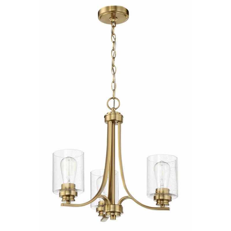 CRAFTMADE 50523-SB BOLDEN 18 INCH 3 LIGHTS CHAIN HUNG CHANDELIER LIGHT - SATIN BRASS