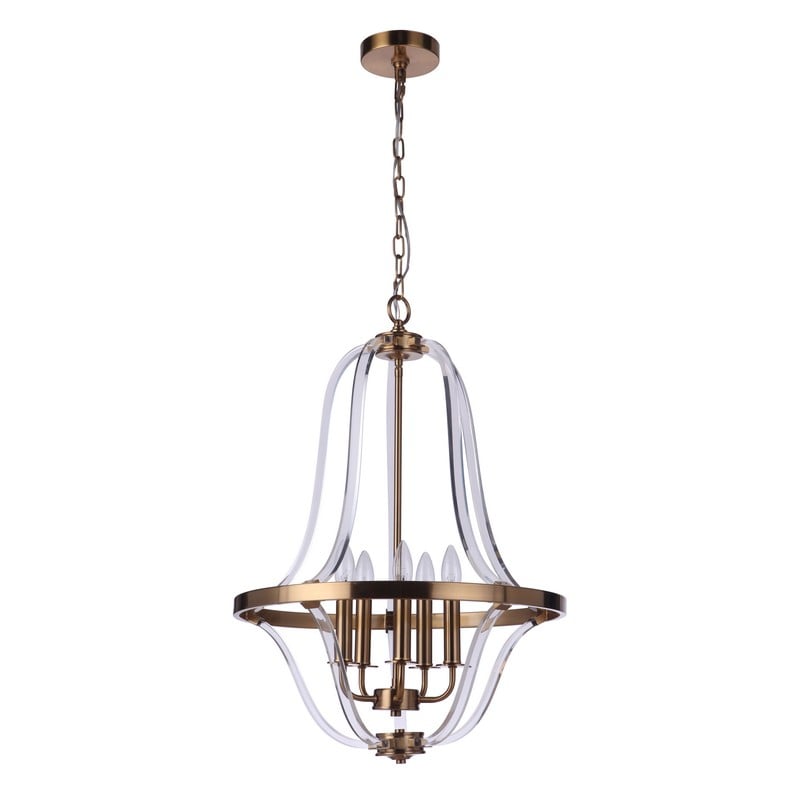 CRAFTMADE 57735-SB GRACLYN 19 1/2 INCH 5 LIGHTS CHAIN HUNG FOYER - SATIN BRASS