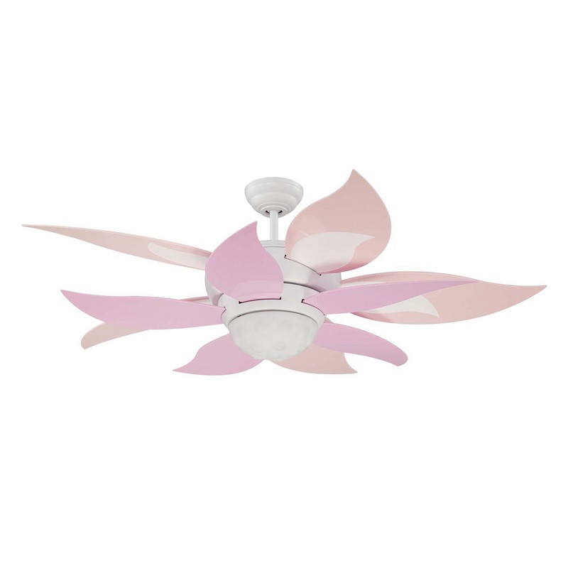 CRAFTMADE BL52W10-PNK BLOOM 52 INCH 1 LIGHT DUAL MOUNT CEILING FAN WITH BLADES - WHITE