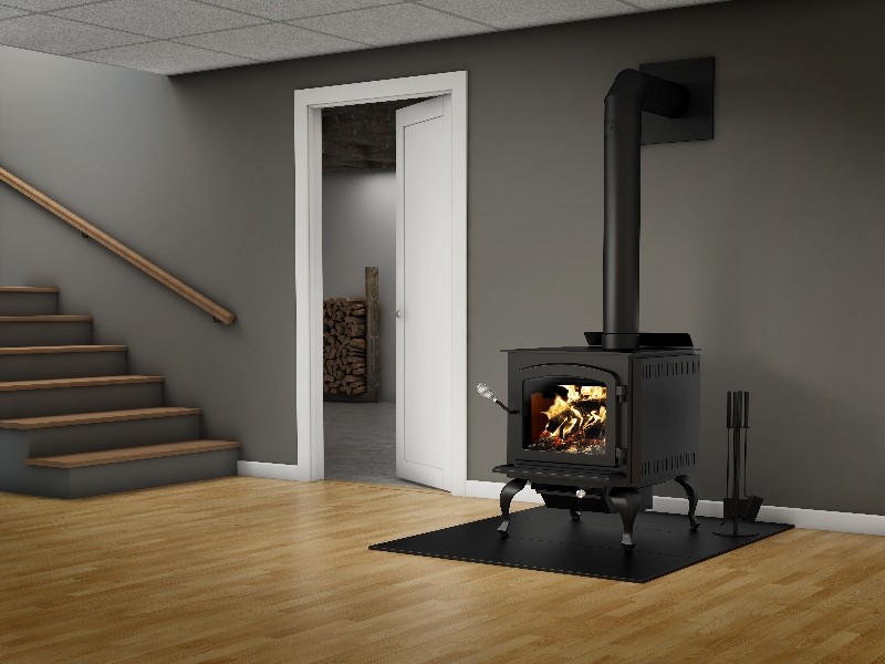 DROLET DB03073 LEGEND III 24 1/4 INCH FREE STANDING WOOD STOVE WITH BLOWER