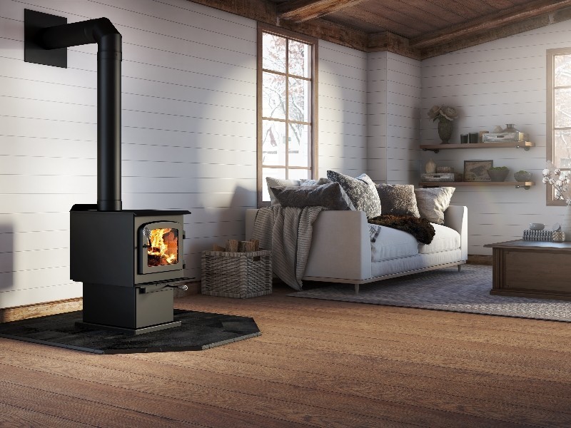 DROLET DB03182 ESCAPE 1200 18 1/2 INCH FREE STANDING WOOD STOVE
