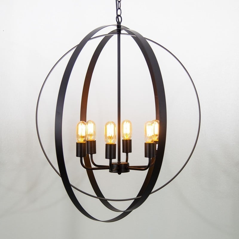 YOSEMITE 12002467 29.9 INCH 6 LIGHT CHANDELIER IN MATTE BLACK FINISH