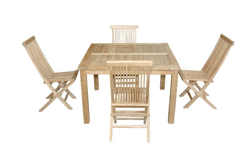 ANDERSON TEAK SET-62 WINDSOR CLASSIC 5 PIECES FOLDING DINING CHAIR