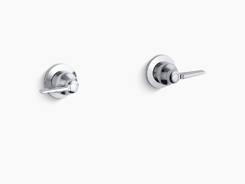 KOHLER K-T7744-5-CP TRITON 2 1/2 INCH WALL MOUNT VALVE TRIM WITH LEVER HANDLES, REQUIRES VALVE - POLISHED CHROME