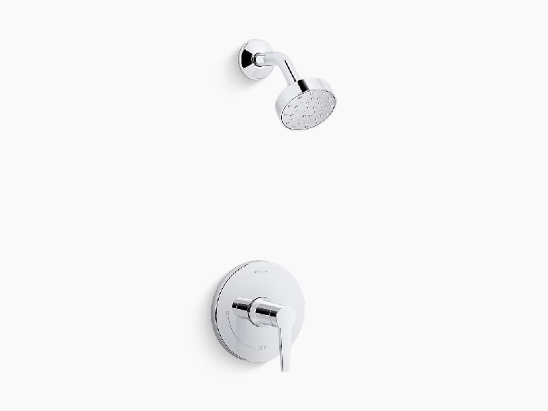 KOHLER K-TS97077-4G PITCH RITE-TEMP 1.75 GPM SHOWER VALVE TRIM WITH LEVER HANDLE AND SHOWER HEAD
