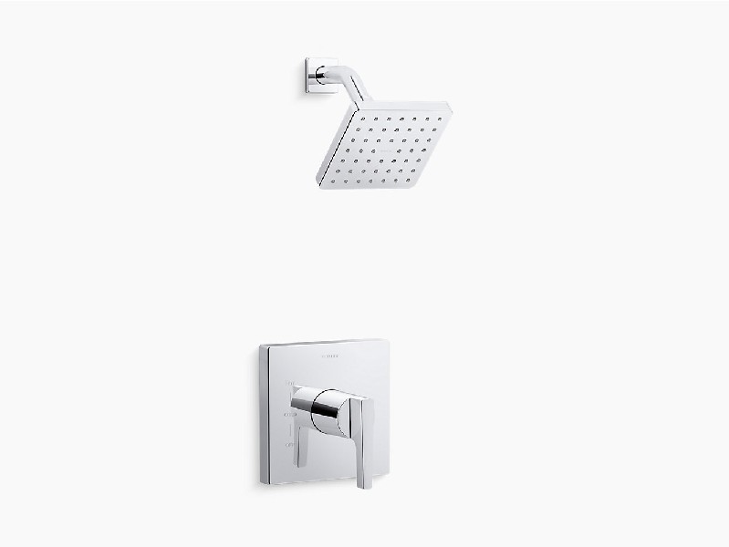 KOHLER K-TS99764-4-CP HONESTY RITE-TEMP 2.5 GPM SHOWER VALVE TRIM WITH LEVER HANDLE AND SHOWER HEAD - POLISHED CHROME