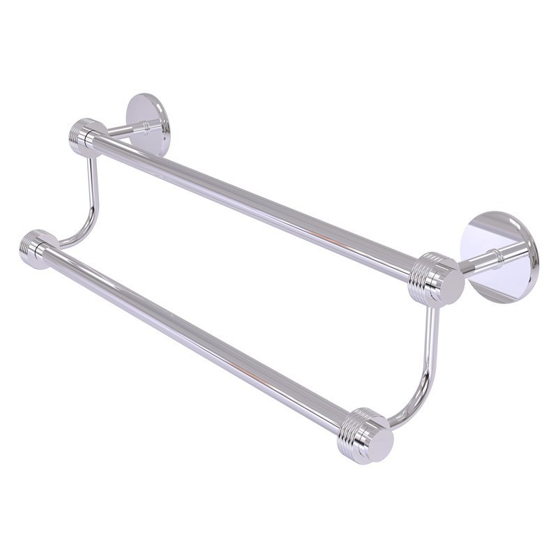 ALLIED BRASS 7272G/24 SATELLITE ORBIT TWO 26 1/2 INCH DOUBLE TOWEL BAR WITH GROOVED ACCENTS